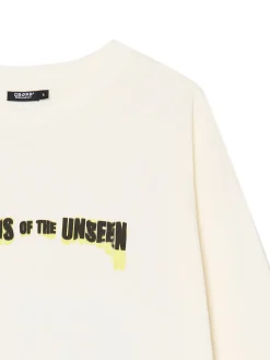 Cropp Koszulki*Koszulka longsleeve z autorskimi nadrukami kremowy