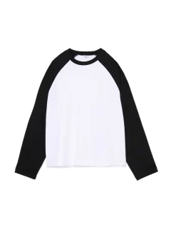 Cropp Koszulki, Topy*Koszulka longsleeve z czarnymi rękawami biały