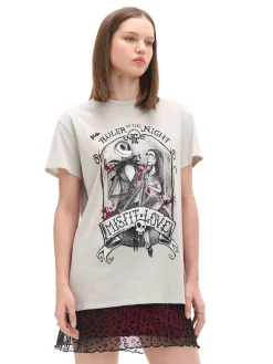 Cropp Koszulki, Topy*Koszulka oversize Miasteczko Halloween jasnyszary