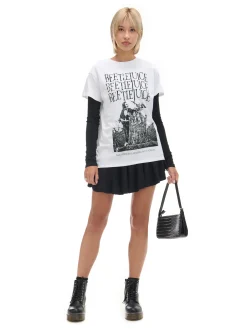 Cropp Koszulki, Topy*Koszulka oversize z Beetlejuice biały