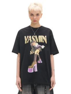 Cropp Koszulki, Topy*Koszulka oversize z nadrukiem Bratz czarny