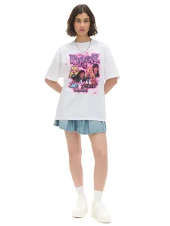 Cropp Koszulki, Topy*Koszulka oversize z nadrukiem Bratz biały