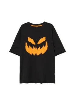 Cropp Koszulki*Koszulka z haftem Halloween czarny
