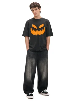 Cropp Koszulki*Koszulka z haftem Halloween czarny