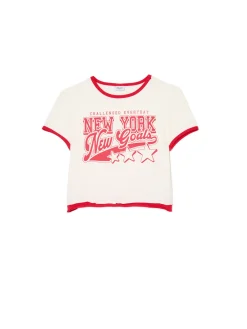 Cropp Koszulki, Topy*Koszulka z kontrastowym wykończeniem wielobarwny