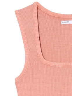 Cropp Koszulki, Topy*Koszulka z kwadratowym dekoltem różowy
