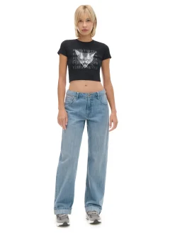 Cropp Koszulki, Topy*Koszulka z nadrukiem kota czarny