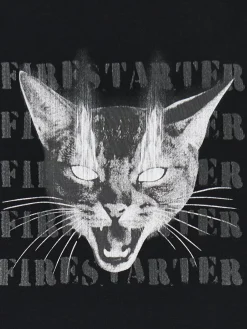 Cropp Koszulki, Topy*Koszulka z nadrukiem kota czarny