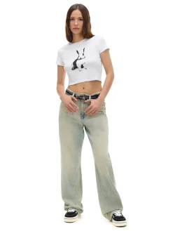 Cropp Koszulki, Topy*Koszulka z nadrukiem królika biały