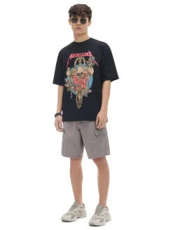 Cropp Koszulki*Koszulka z nadrukiem Metallica czarny