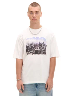Cropp Koszulki*Koszulka z nadrukiem miasta kremowy