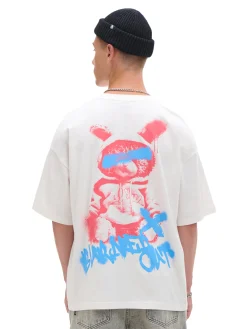 Cropp Koszulki*Koszulka z napisem graffiti kremowy