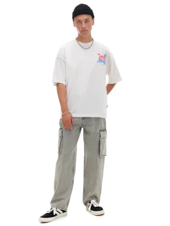 Cropp Koszulki*Koszulka z napisem graffiti kremowy