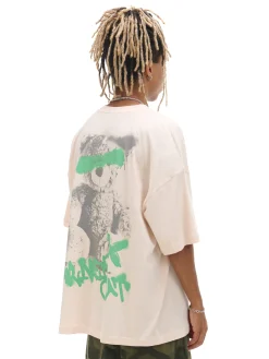 Cropp Koszulki*Koszulka z napisem w stylu graffiti kremowy