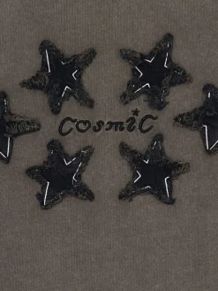 Cropp Koszulki, Topy*Koszulka z naszywkami w gwiazdki jasnyszary