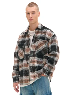 Cropp Koszule*Kraciasta koszula z miękkim wykończeniem czarny