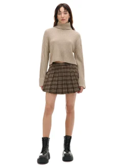 Cropp Spódnice*Kraciasta spódnica mini w stylu retro beżowy