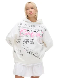 Cropp Unisex|Unisex*Kremowa bluza oversize z nadrukiem UNISEX kremowy