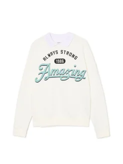 Cropp Bluzy*Kremowa bluza z kołnierzykiem kremowy