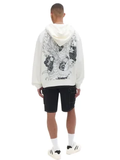Cropp Bluzy*Kremowa bluza z motywem smoka kremowy