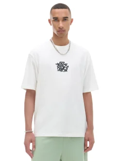 Cropp Koszulki*Kremowa koszulka z haftem kremowy