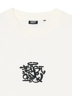 Cropp Koszulki*Kremowa koszulka z haftem kremowy