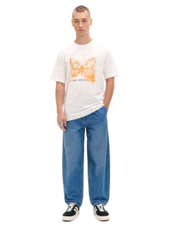 Cropp Koszulki*Kremowa koszulka z motylem kremowy