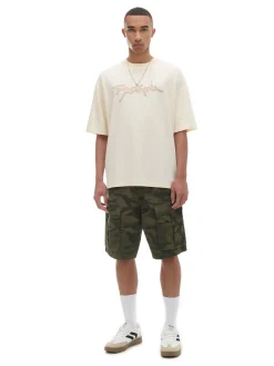 Cropp Koszulki*Kremowa koszulka z napisem kremowy