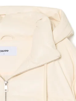 Cropp Kurtki, Płaszcze*Kremowa kurtka puffer z kapturem kremowy
