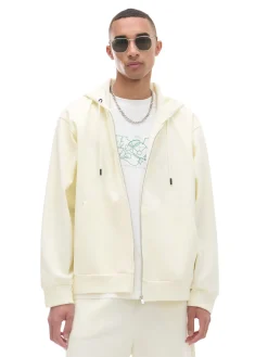 Cropp Bluzy|Sety*Kremowa rozpinana bluza z kapturem kremowy