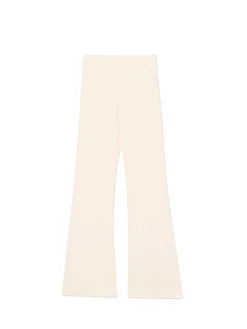 Cropp Spodnie*Kremowe dresy typu flare kremowy
