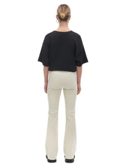 Cropp Spodnie*Kremowe spodnie flare kremowy