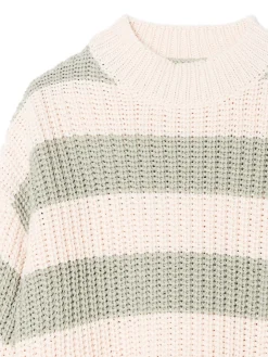 Cropp Swetry*Kremowo- sweter w paski zielony