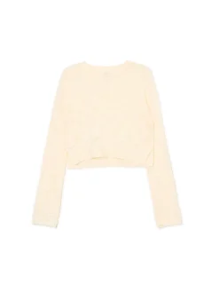 Cropp Swetry*krótki sweter kremowy