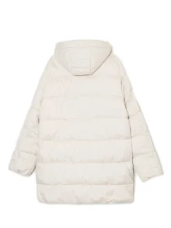 Cropp Kurtki Zimowe|Kurtki, Płaszcze*pikowany płaszcz z kapturem kremowy