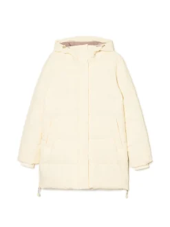 Cropp Kurtki, Płaszcze*pikowany płaszcz z kapturem kremowy