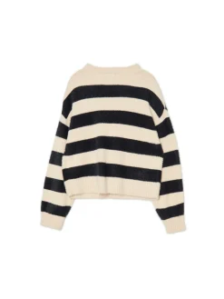 Cropp Swetry*sweter w czarne paski kremowy