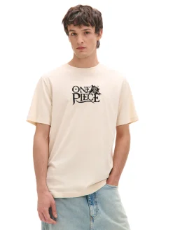Cropp Koszulki*T-shirt z nadrukiem One Piece kremowy