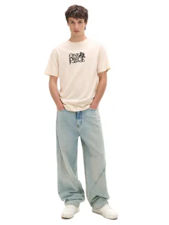 Cropp Koszulki*T-shirt z nadrukiem One Piece kremowy