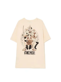 Cropp Koszulki*T-shirt z nadrukiem One Piece kremowy