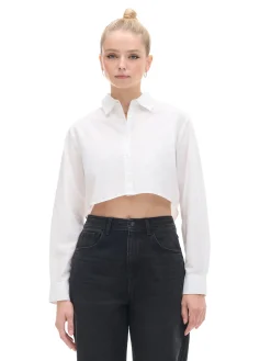 Cropp Koszule, Bluzki*Krótka biała koszula biały