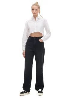 Cropp Koszule, Bluzki*Krótka biała koszula biały