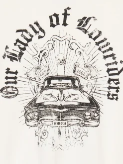 Cropp Bluzy*Krótka bluza ze spranym nadrukiem kremowy