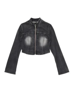 Cropp Kurtki, Płaszcze|Sety*Krótka jeansowa kurtka czarny