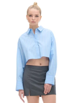 Cropp Koszule, Bluzki*Krótka koszula w paski niebieski