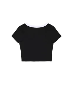 Cropp Koszulki, Topy*Krótka koszulka z napisami czarny
