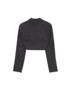 Cropp Kurtki, Płaszcze|Sety*Krótka marynarka w paski szary