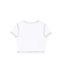 Cropp Koszulki, Topy*Krótki T-shirt biały