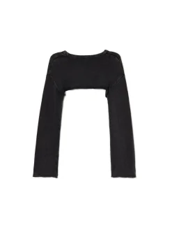 Cropp Swetry*Krótki sweter z agrafkami czarny