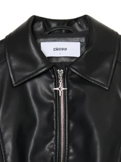 Cropp Kurtki, Płaszcze*Kurtka bomber z imitacji skóry czarny